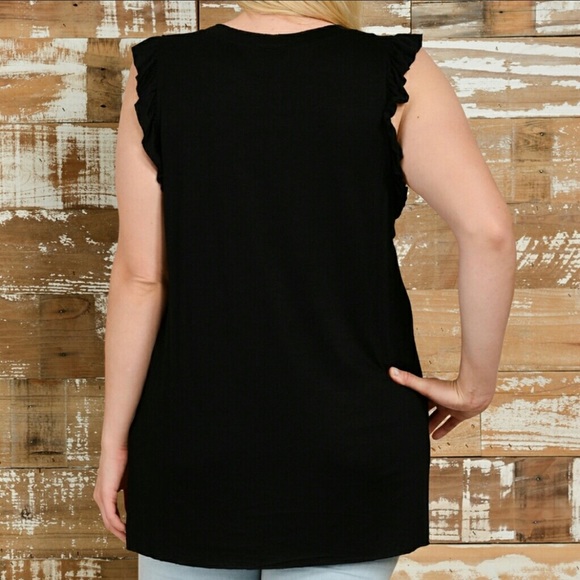 βοΈPlus SizesβοΈ Ruffle Dream Catcher Tank Top βπ» - Picture 4 of 5